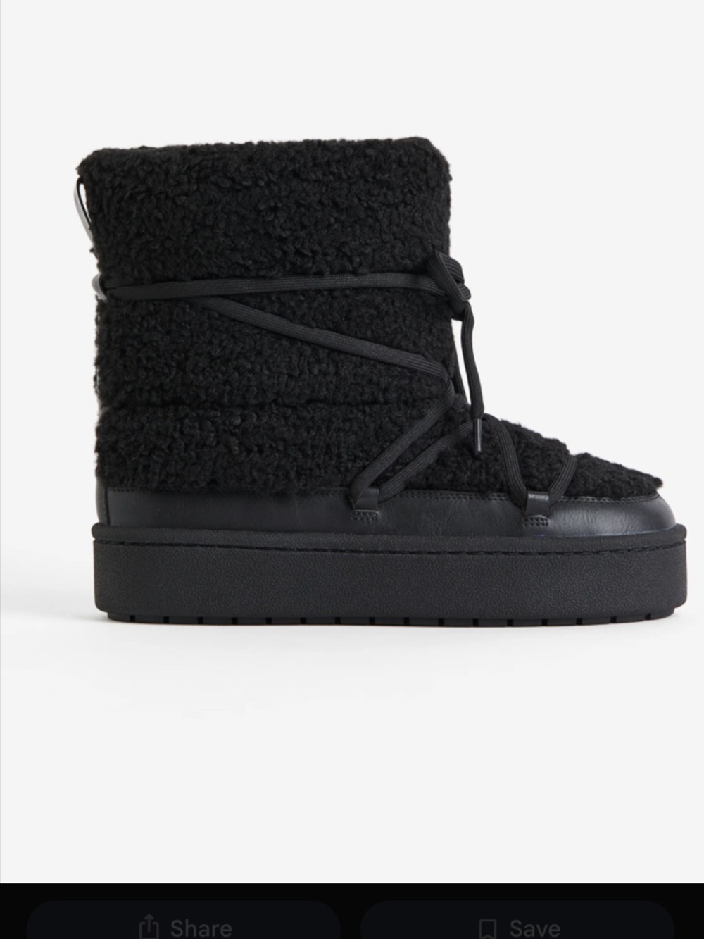 Cozy Black Sherpa Platform Boot